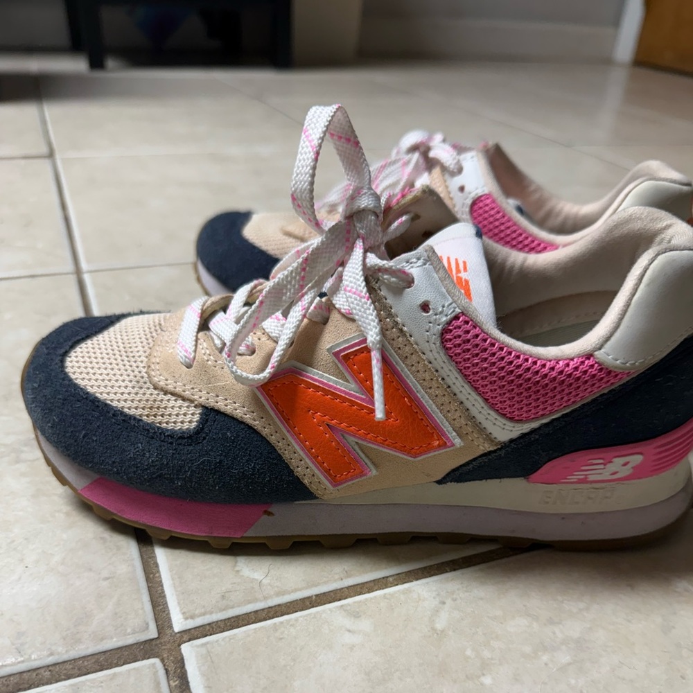 New Balance Kids' Pink and Orange Sneakers